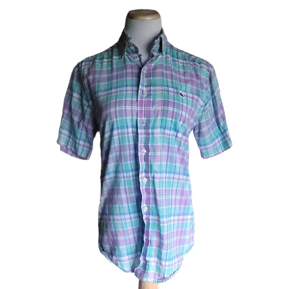 Vineyard Vines Men’s Shirt Classic Fit Tucker Short Sleeve Button Down Plaid XS